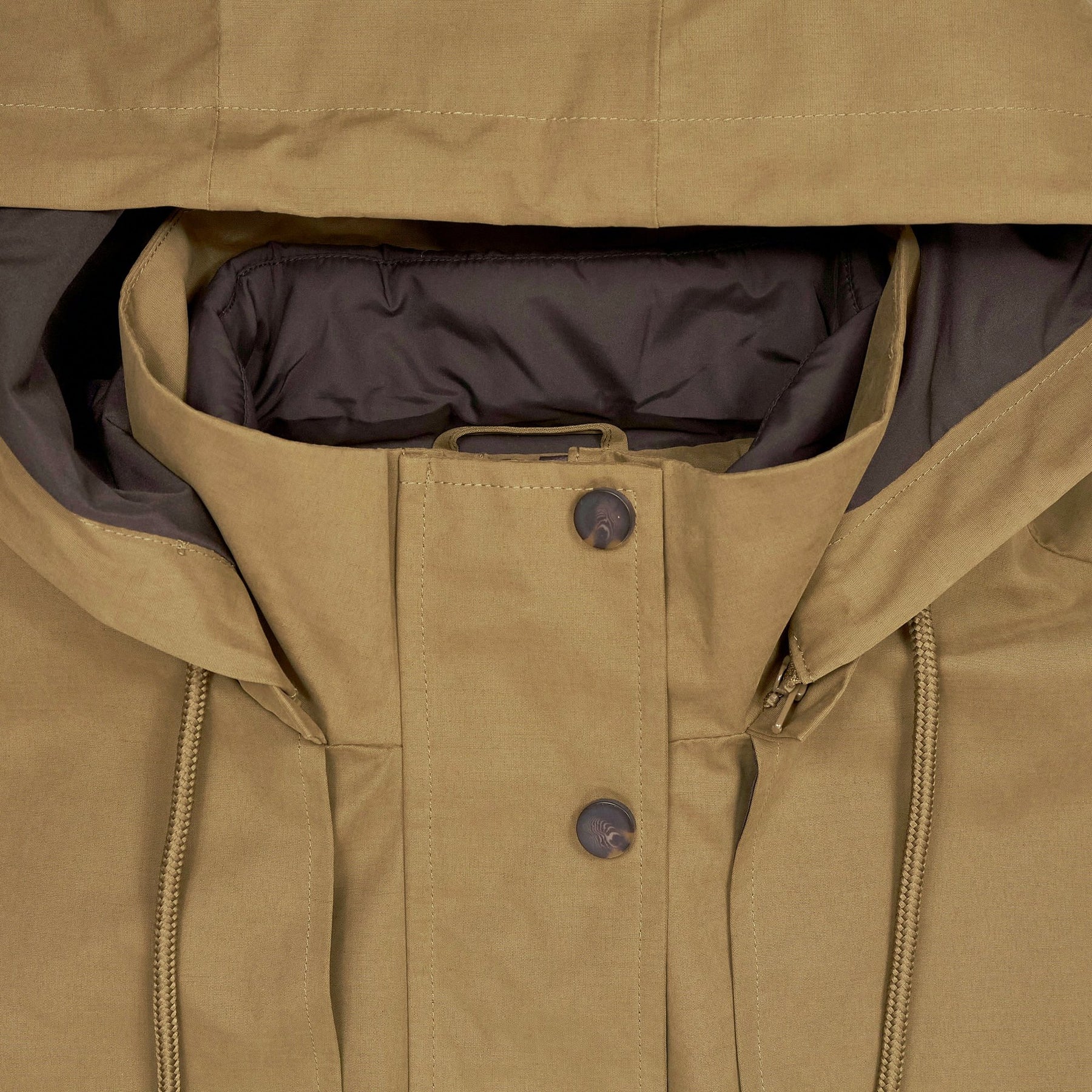 Lands' End Brown Hooded Rain Coat