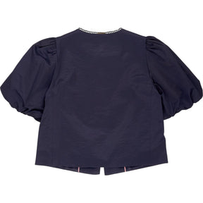 Wyse Navy Puff Sleeve Jacket