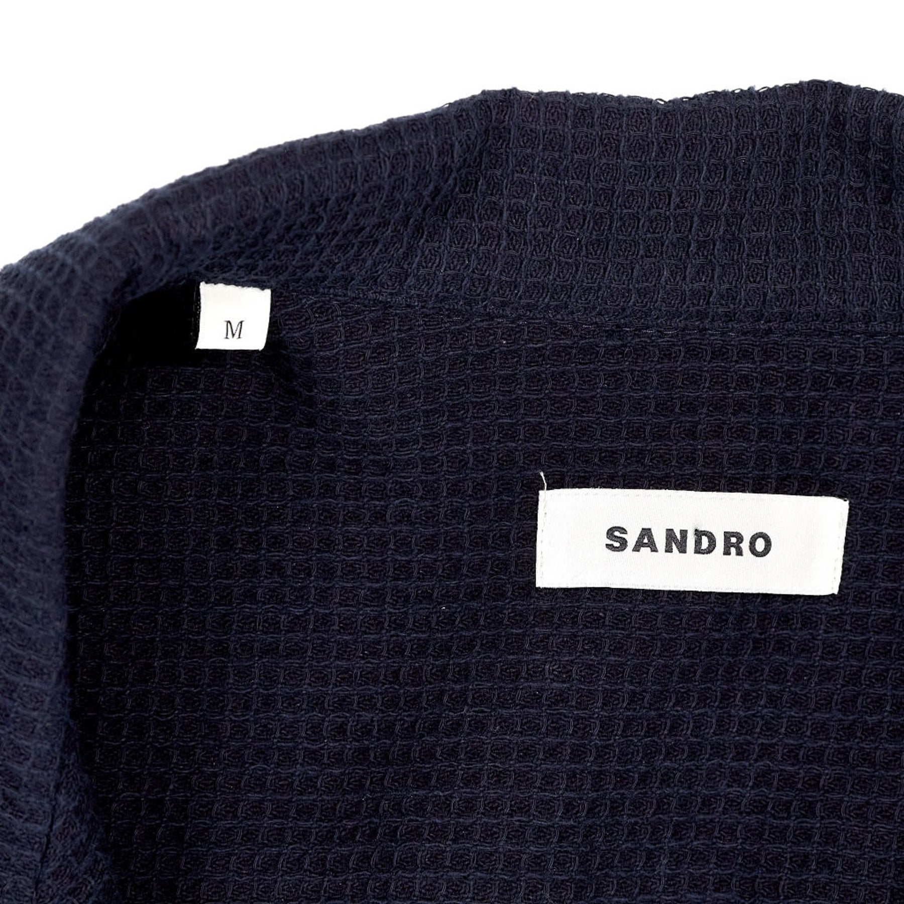 Sandro Navy Waffle Knit Shirt