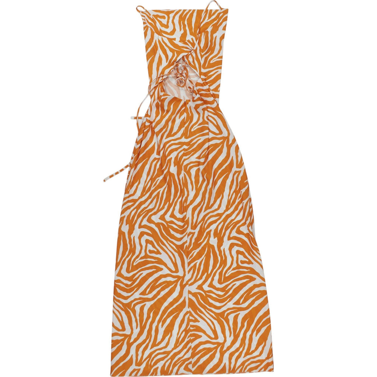 OMNES Orange Zebra Midi Dress