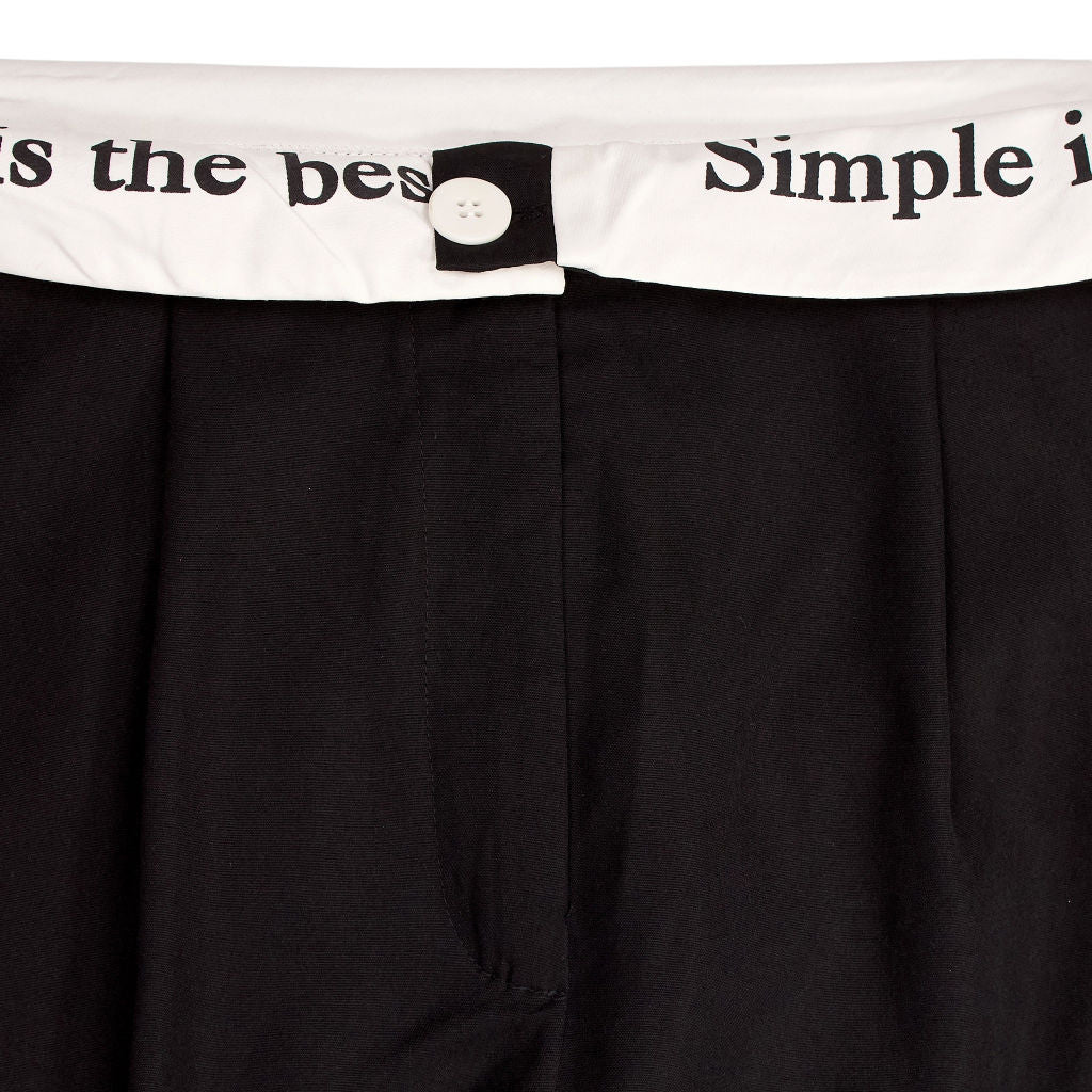 Fidos Black Wide Leg Trousers