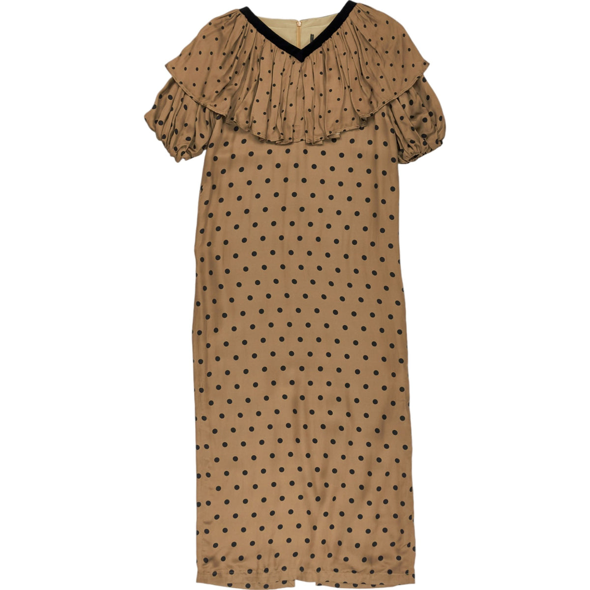 Mother of Pearl Brown Polka Dot Midi Dress M