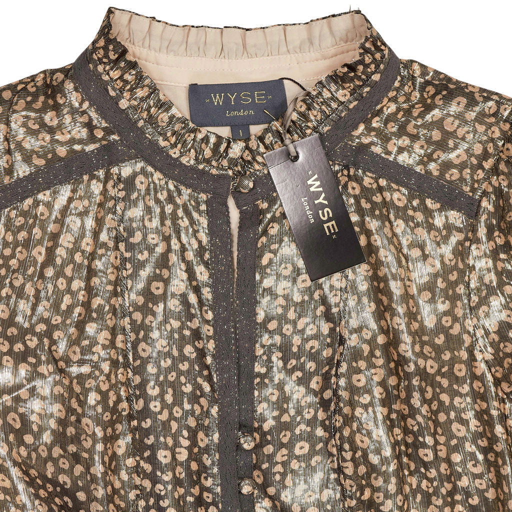 Wyse Metallic Gold Leopard Jodie Dress