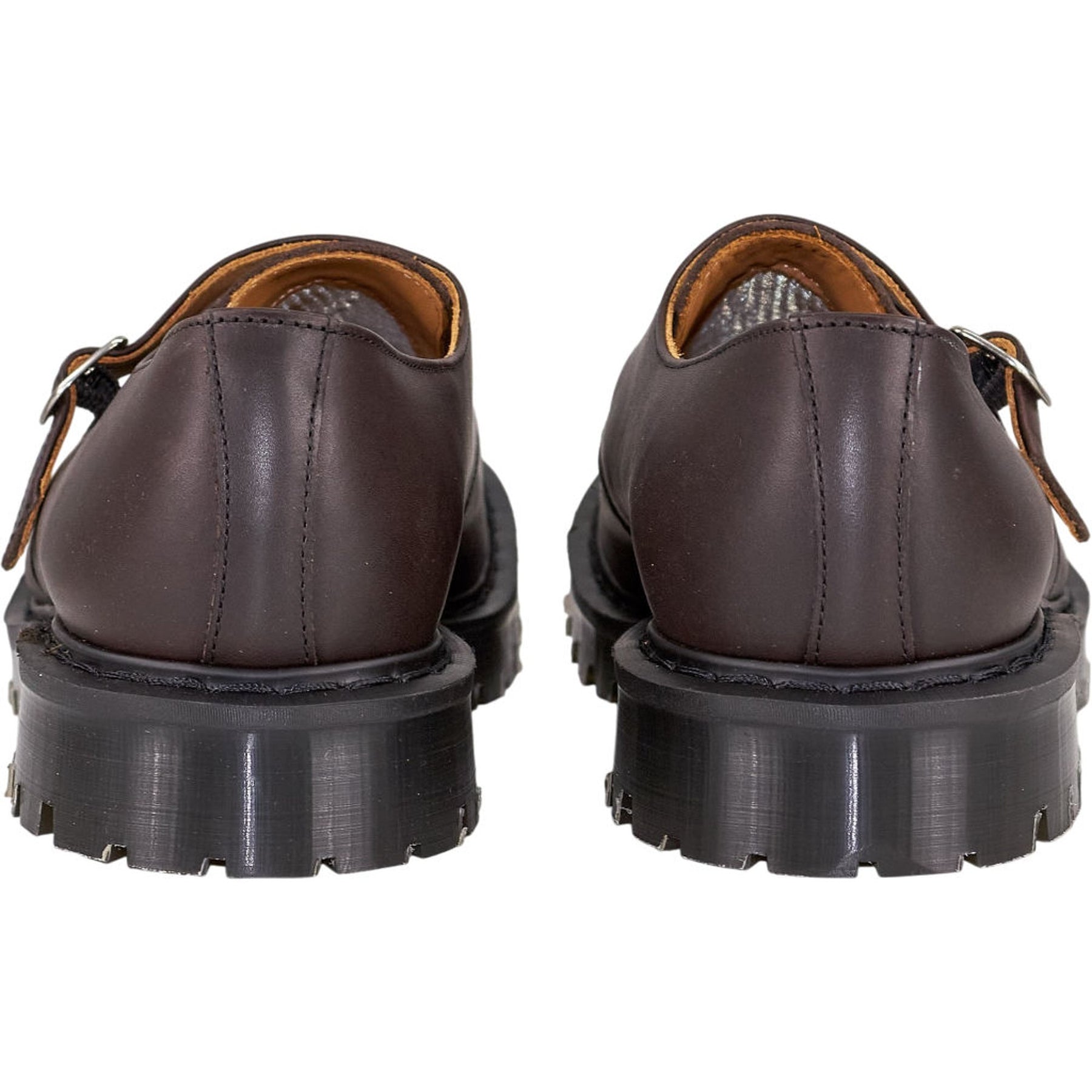 YMC Brown Leather Monk Strap Shoes