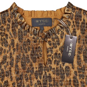 WYSE  Leopard Smocked Dress