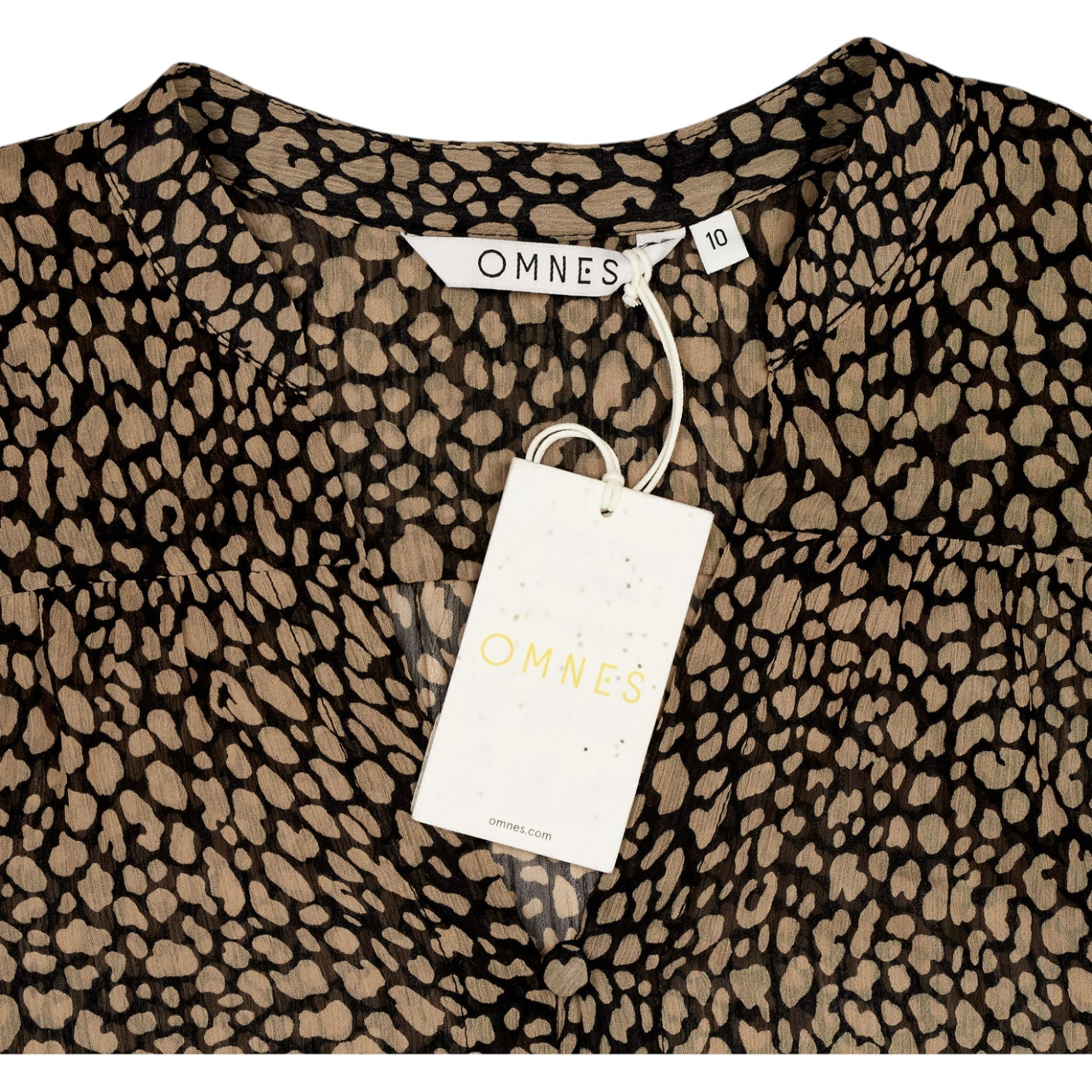 Omnes Animal Print V-Neck Floaty Blouse