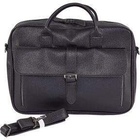 Black Leather Laptop Briefcase