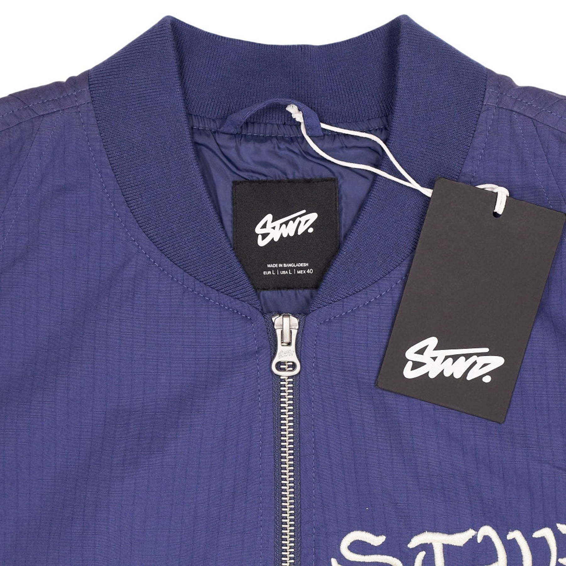 Stwd Blue Beige Bomber Jacket