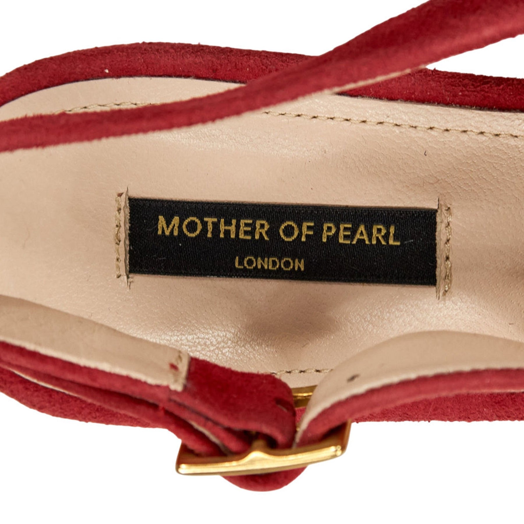Mother of Pearl Red Suede Heels EU 37