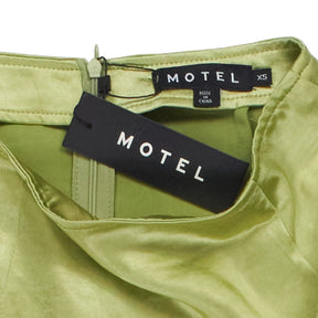 Motel Green Satin Mini Skirt