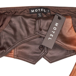 Motel Brown Rena PU Ombré Top