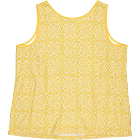 Lands End Yellow Patterned Tank Top