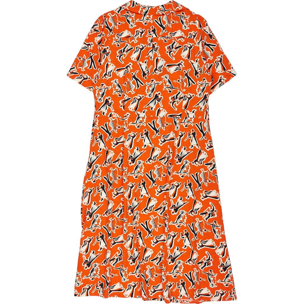 Joanie Orange Tally Tea Dress