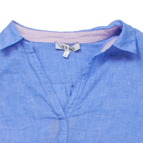 NRBY Blue Linen Shirt Dress L