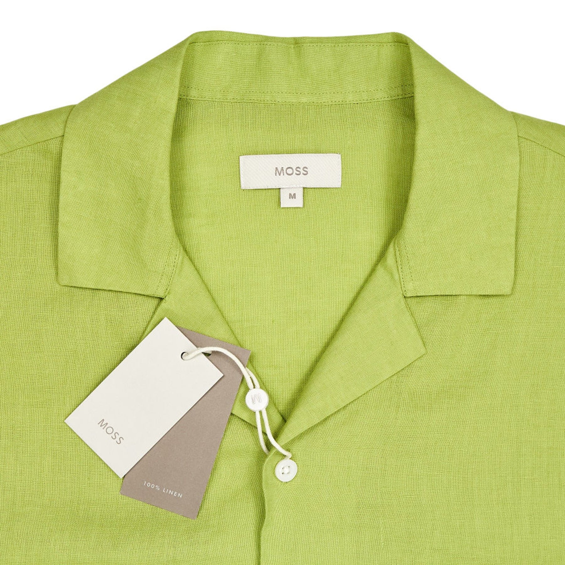 Moss Acid Green Linen Cuban Shirt