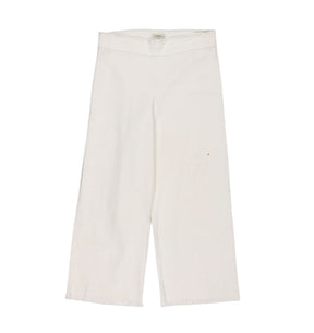 Avenue Montaigne White Cotton Cropped Trousers