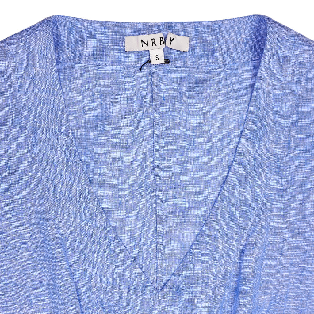 NRBY Blue V-Neck Midi Dress