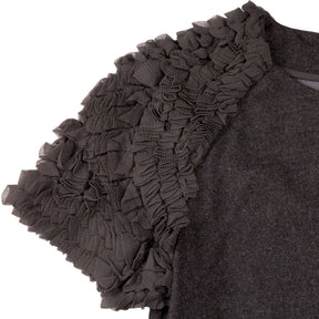 Bamford Grey Textured Sleeve Dress