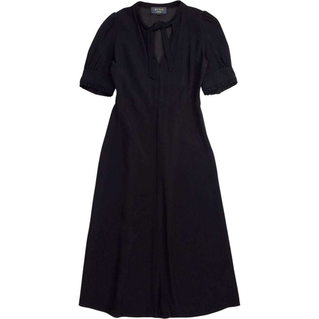 Wyse London Black Phoebe Satin Dress