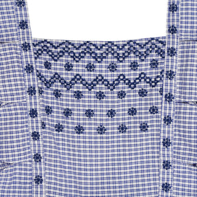 WYSE Blue Check Cotton Dress