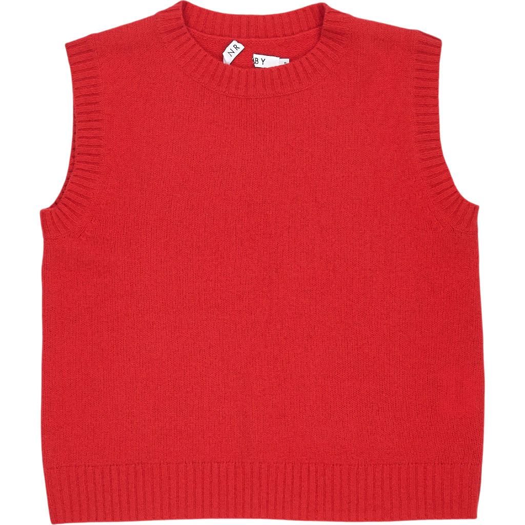 NRBY Red Merino Wool Sleeveless Top
