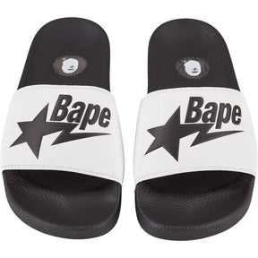 Bape White Black Slides