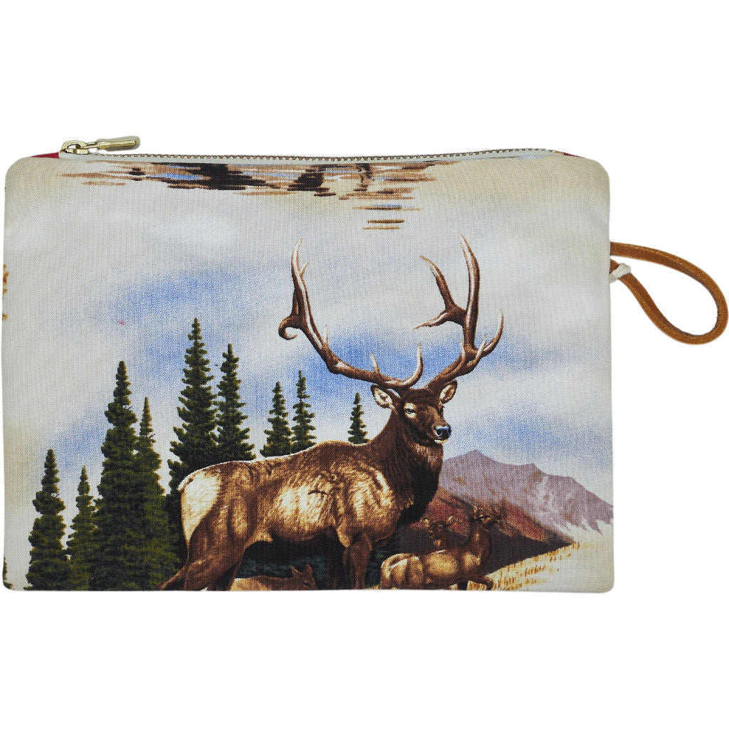 Maison Baluchon Stag Deer Print Zip Pouch