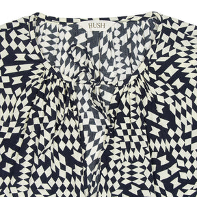 Hush Black Cream Geometric Blouse