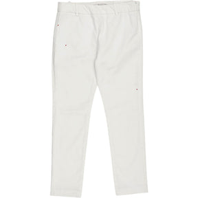 NRBY White Cotton Ankle Crop Trousers