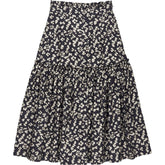 Wyse Black Ikat Leopard Skirt