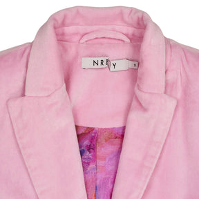 NRBY Pink Velvet Cotton Long Coat