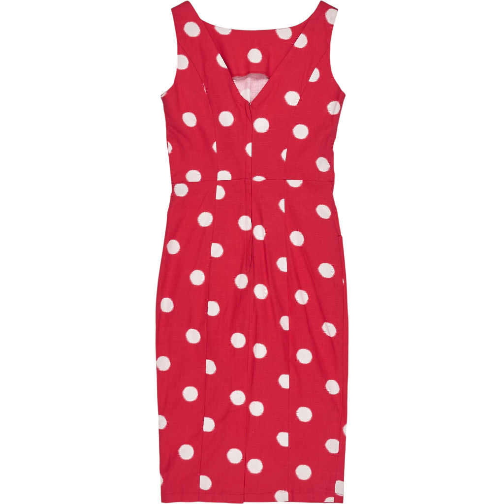 Collectif Red Polka Dot Sleeveless Dress