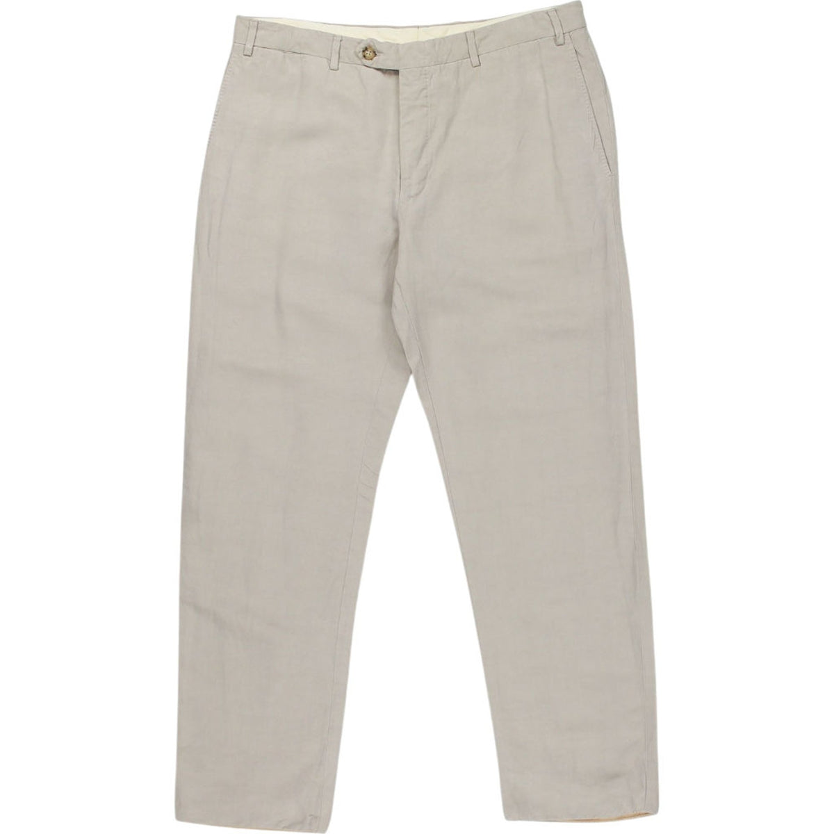 Canali Beige Linen Silk Trousers