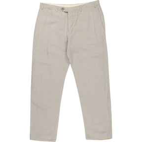 Canali Beige Linen Silk Trousers
