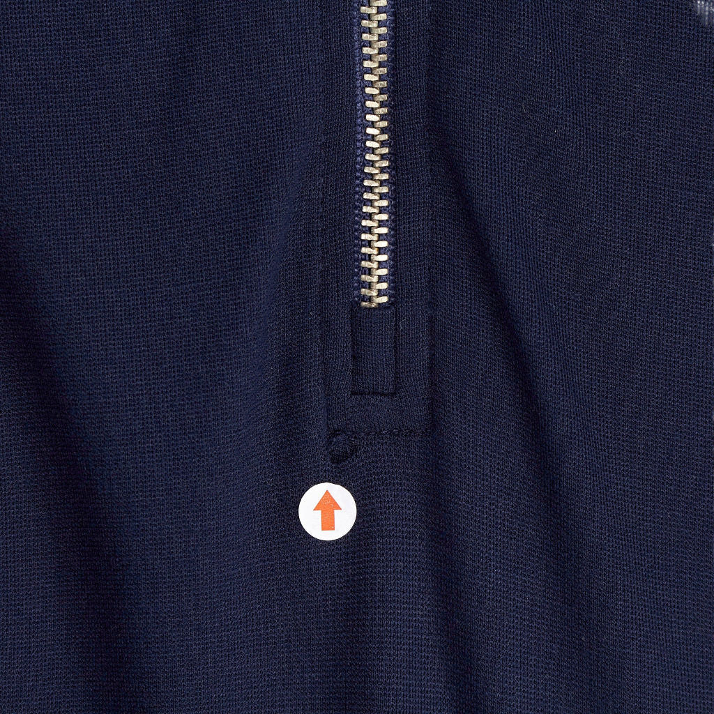 Baukjen Navy Zip Collar Midi Dress