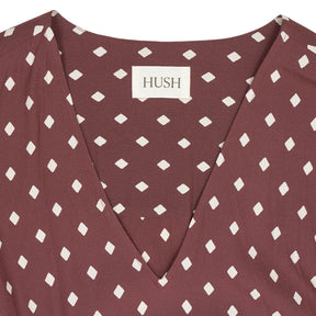 Hush Burgundy Polka Dot Midi Dress