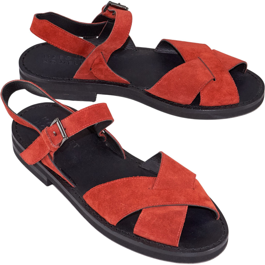 Margaret Howell Red Suede Sandals