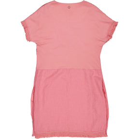 Sandwich Linen Pink V-Neck Dress