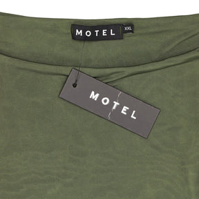 Motel Khaki Gillian LS Mini Dress Slinky