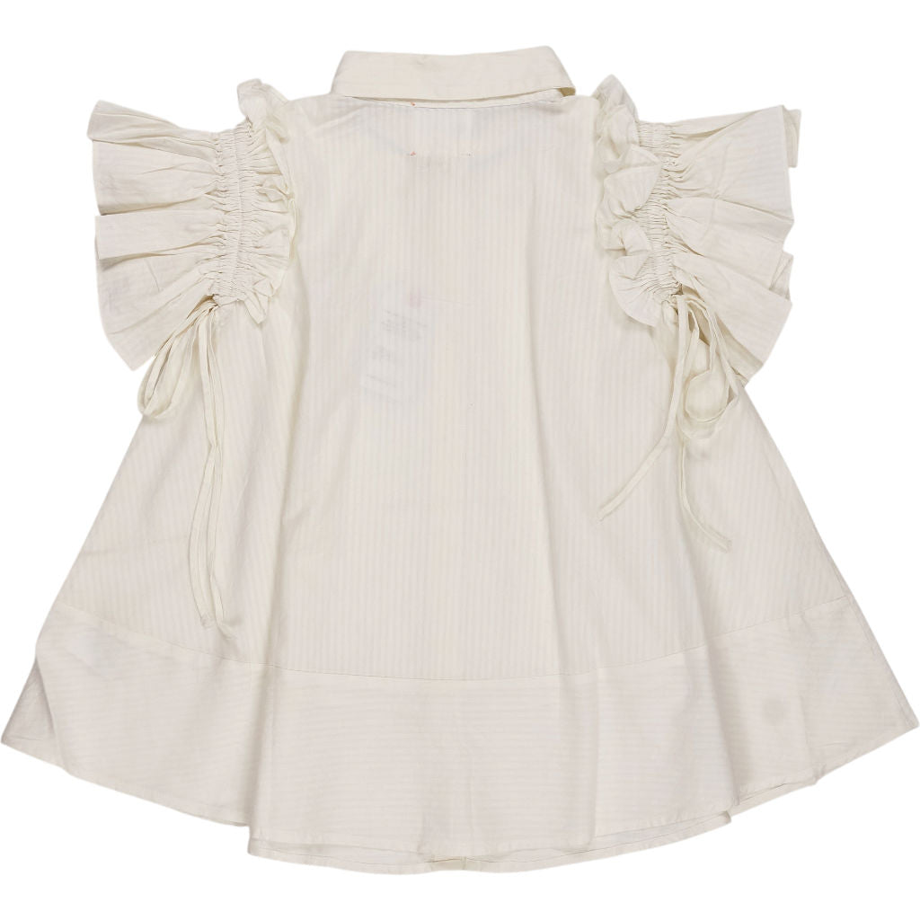 Bonté White Lina Shirt with Ruffle Sleeves