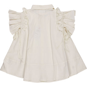Bonté White Lina Shirt with Ruffle Sleeves