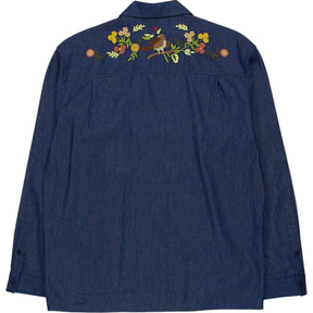 YMC Indigo Embroidered Shirt