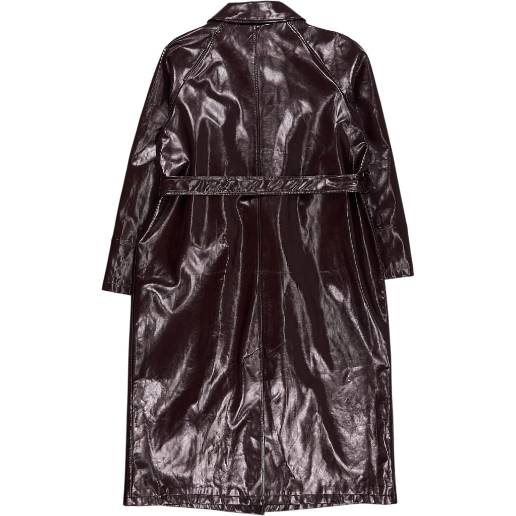 Topshop Burgundy Belted Trench Coat