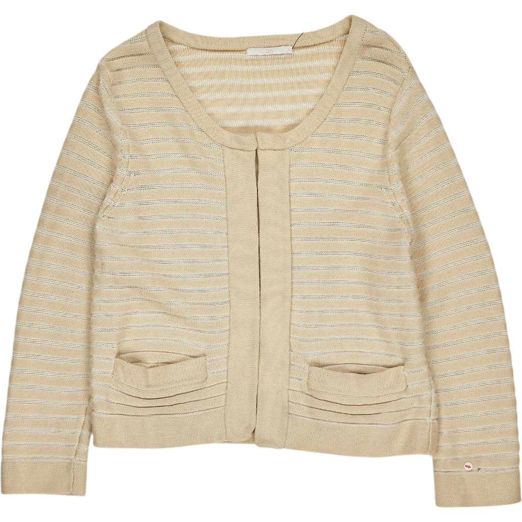 COS Beige Striped Wool Cotton Cardigan