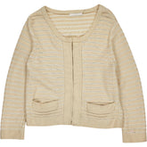 COS Beige Striped Wool Cotton Cardigan