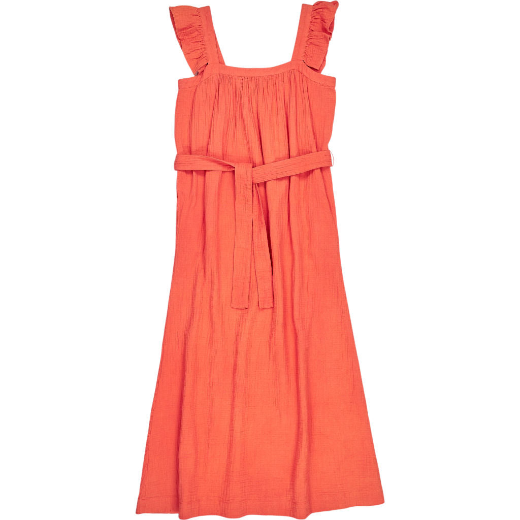 NRBY Orange Sleeveless Midi Dress