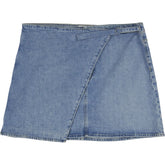 Calvin Klein Jeans Blue Buckle Wrap Denim Skirt