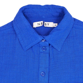 NRBY Blue Crinkle Cotton Shirt
