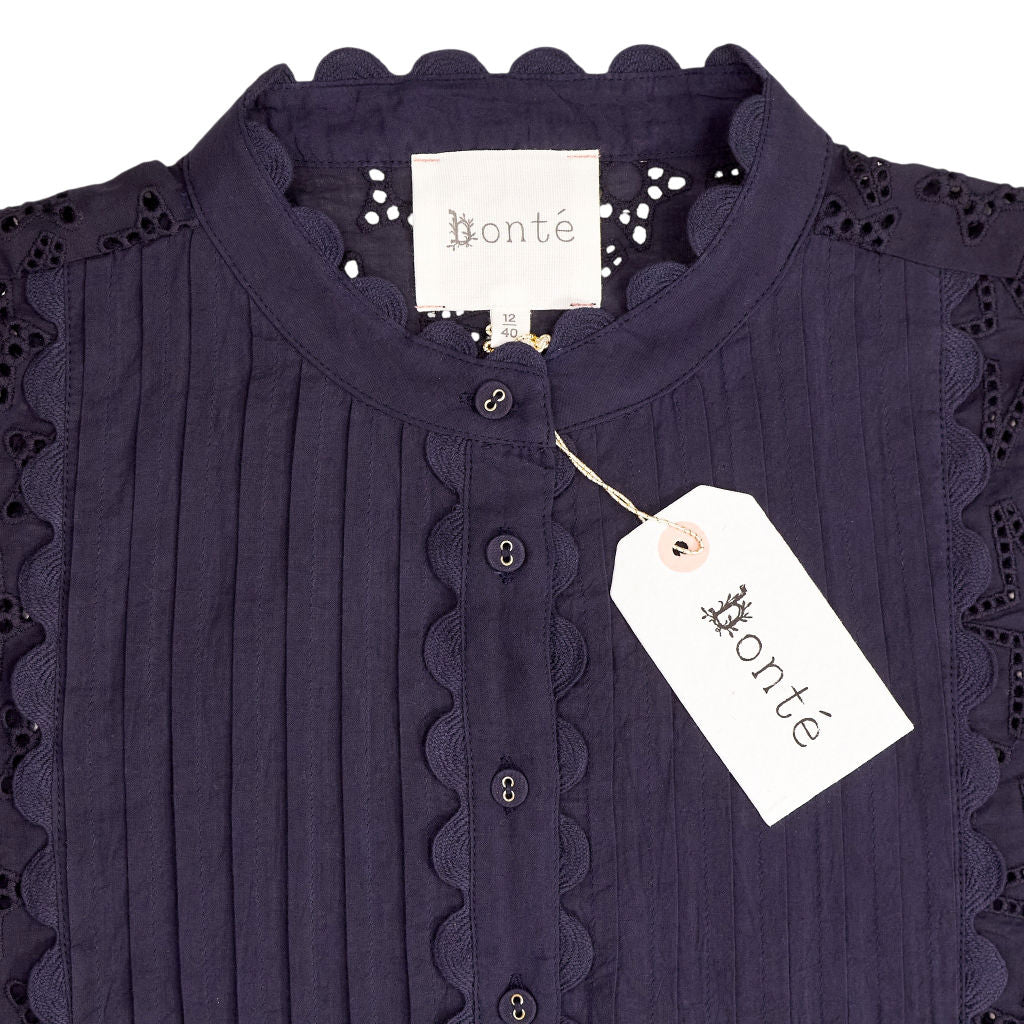 Bonté Midnight Navy Broderie Star Genette Shirt