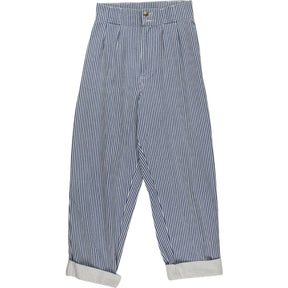 Lucy & Yak Blue Striped Trousers
